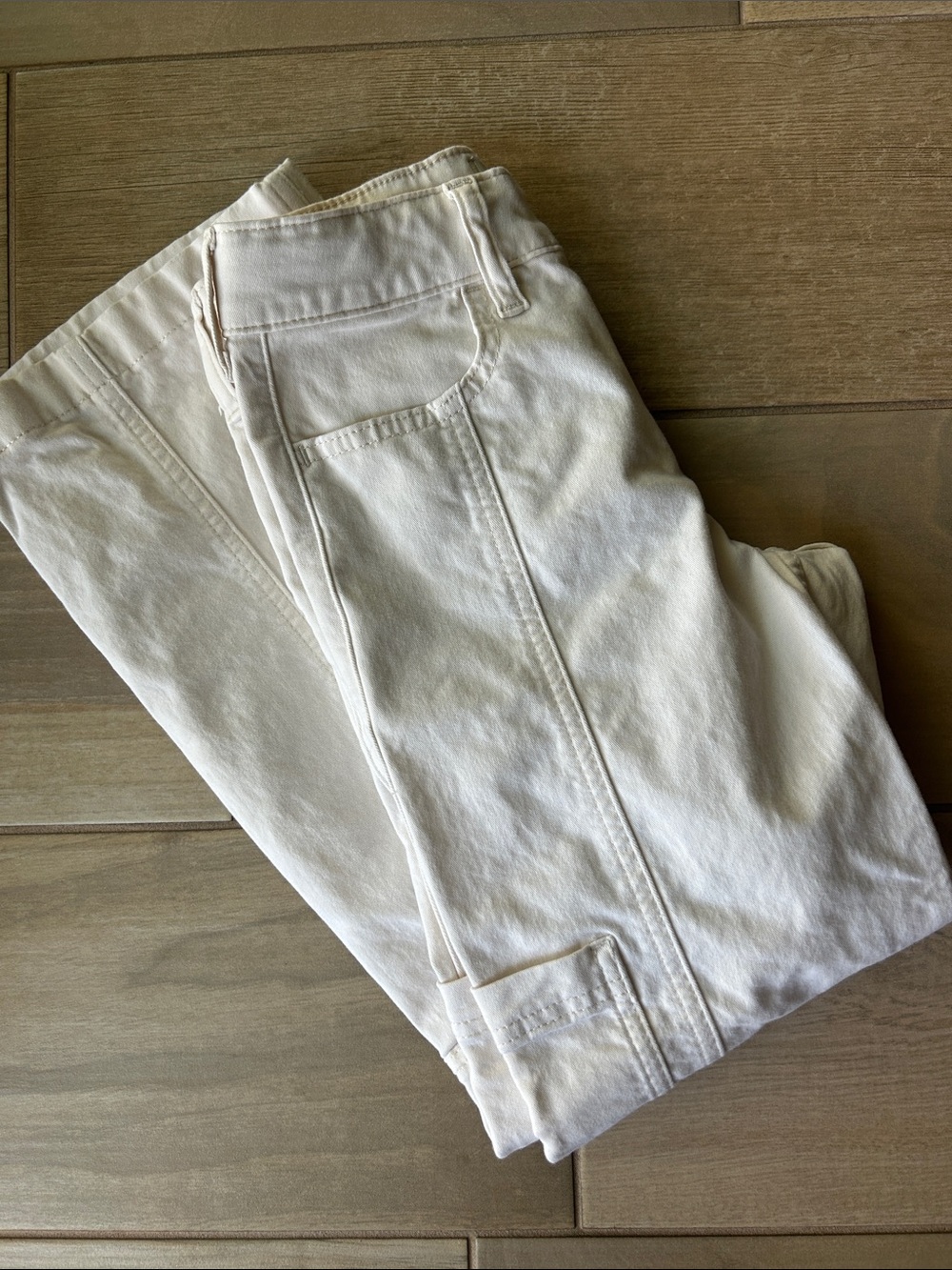 Kids Cream/White Cotton Pants